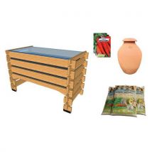 Pack Complet : Potager 05m² Haut 68 Cm Terreau 150l - Ollas - Graines