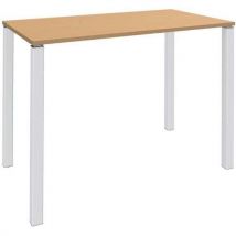 Table Haute 4 Pieds L120xh105xp60cm Hêtre/pied Blanc