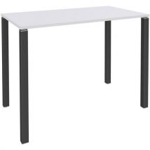 Table Haute 4 Pieds L140xh105xp60cm Blanc/pied Carbonne