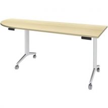 Table 200x80 Cm Angle Gauche Érable/pied Blanc