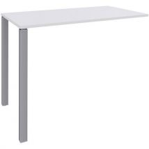 Table Haute 2 Pieds L140xh105xp60cm Blanc/pied Alu