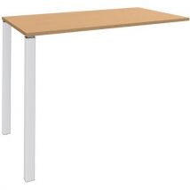 Table Haute 2 Pieds L120xh105xp60cm Hêtre/pied Blanc