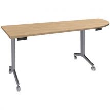 Table 200x80 Cm Angle Droit Chêne Clair/pied Alu