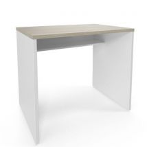 Bureau Viva Design Droit 90 X 76 X 60 Cm Huître / Chêne Blanc