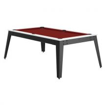 Billard Steel Cadre Blanc Tapis Rouge Pieds Gris