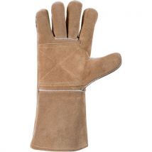 Lot De 11 Gants De Protection Thermique Soudeur Croûte Marron Doublé Et Renforcé
