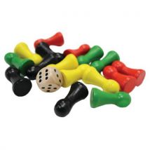 Lot De Pions Et Son Dé Pour Plaque Petits Chevaux