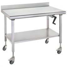 Table Sur Roues À Dosseret Ht Réglable Ergonomix Avec Étag 700x1600mm