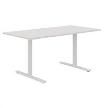 Bureau Droit 160 Cm Pieds T Blanc/blanc Manutan