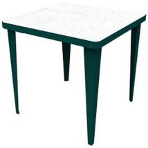 Table Réunion Ensemble Blanc/bleu Paon