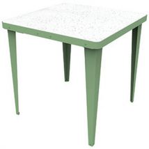 Table Réunion Ensemble Blanc/vert Olive