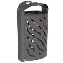 Procity - Poubelle Venise 120L Gris Acier avec Cendrier - Extérieur - 102.5cm Hauteur - Grande Capacité