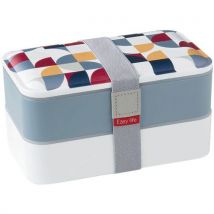 Boîte Repas 2 Compartiments Gris - Lunch Box - Easy Life