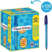 Stylo Bille Per Mate Inkjoy100 Cap Bleu Format Éco 80+20