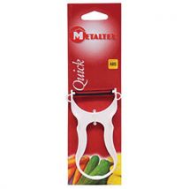 Éplucheur Rase Légumes En Acier Manche Plastique Blanc