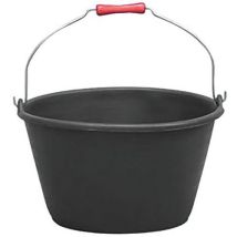 Seau Vendange Gradué Noir Avec Poignée En Bois 16l
