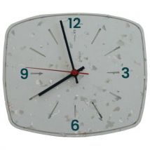 La Petite Horloge Blanc Chiffres Bleu Paon