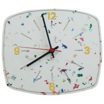 Lalala - Horloge Confettis Bouton d'Or - Jaune - 20x18cm - Analogique - Éco-responsable