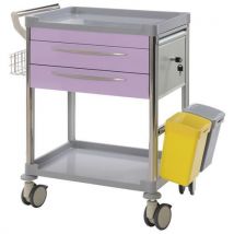 Chariot De Soins Mdose 2 Tiroirs Tout Équipé Lilas