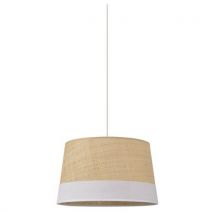 Suspension En Raphia Avec Bande Coton De Couleur/blanc