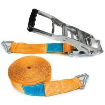 PMS Industrie - Sangle d'arrimage à cliquet orange 9m - Force 2500 daN - Polyester - CE