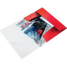 Chemise 3 Rabats En Polypropylène Wow A4 - Rouge