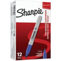 Marqueur Permanent Sharpie Pointe Fine Bleu Boîte De 12