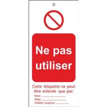 Brady - Étiquettes de condamnation Ne pas utiliser - Blanc Polyester 50x110mm - Sécurité et Conformité