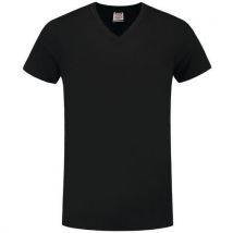 Tee-shirt Col V Fitted 101005 Black L - Unisexe