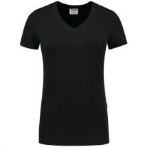 Tee-shirt Col V Fitted Femme 101008 Black L