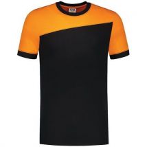 Tee-shirt Bicolore Coutures 102006 Black-orange S - Unisexe