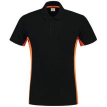 Polo Bicolor Poche Poitrine 202002 Black-orange 3xl - Unisexe