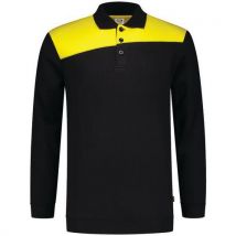 Sweat Col Polo Bicolore Coutures 302004 Black-yellow 7xl - Unisexe