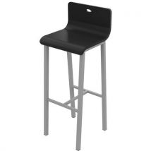 Tabouret Haut Igloo Coque Anthracite Piètement Gris