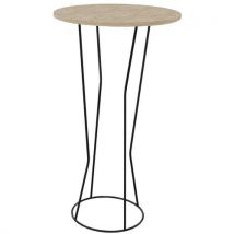 Mange Debout Cyclo Ø 60 Cm Plateau Chêne De Fil Piètement Noir
