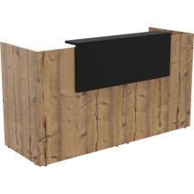 Buronomic - Banque d'accueil Filia 2m Noir/Chêne Brut - Éco-responsable PEFC - 10 ans Garantie