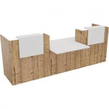 Banque D'accueil Filia + Pmr Centré 3 M Blanc/chêne Brut