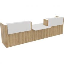 Banque D'accueil Filia + Pmr Centré 38 M Blanc/chêne Vieilli