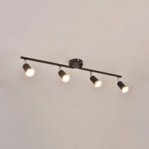 Corep - Spot base ronde Andy 4 lumières noir - Métal, 22W, 60cm - Idéal espace restauration
