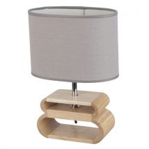 Lampe Bois Ovale. Ovale. Abat-jour Ovale En Lin Oslo Ciment