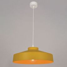 Suspension Forme Industrielle En Métal Peint Moutarde