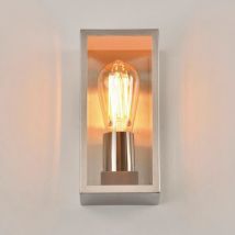Applique Rectangle En Acier Diffuseur En Verre Transparent Alu