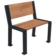 Buton Design - Banc BERLIN 1 place Pin/Métal Gris - Assise HPL - Mobilier d'extérieur Robuste