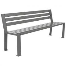 Banc Berlin 1.80 M Métal Tubes Horizontales Gris 9006