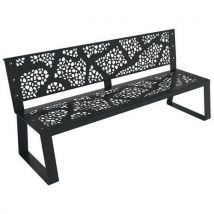 Banc Havane 1.80 M Effet Cailloux Métal Gris 7016