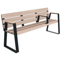 Banc Havane 2 M Pmr Lames Chêne Clair/métal Gris 7016