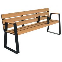 Banc Havane 2 M Pmr Lames Teck/métal Gris 7016