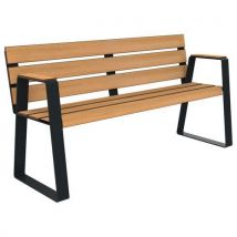 Buton Design - Banc HAVANE 1.70m PMR Teck/Métal Gris - Accès Handicapé - 10 Ans Garantie