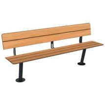 Buton Design - Banc NAIROBI 1.80m Teck/Gris - Mobilier Urbain Extérieur - Acier et Stratifié Compact - 10 Ans Garantie