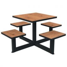 Table Bancs Orpin 1.54 M Pin Tyrol/métal Gris 7016